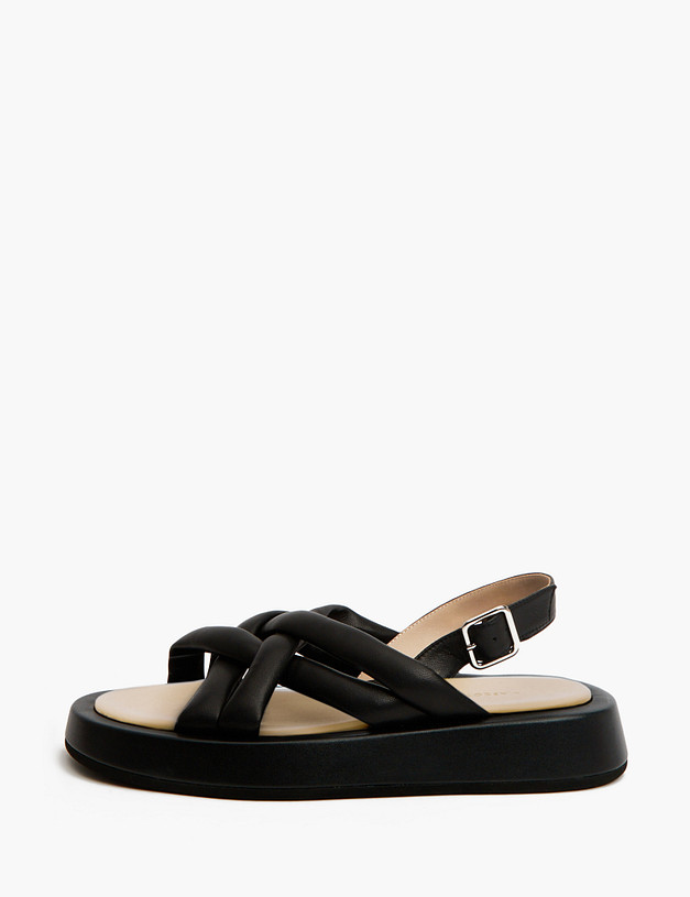 Черные женские сандалии из кожи MASCOTTE 66-3183115-7501M | ракурс 2