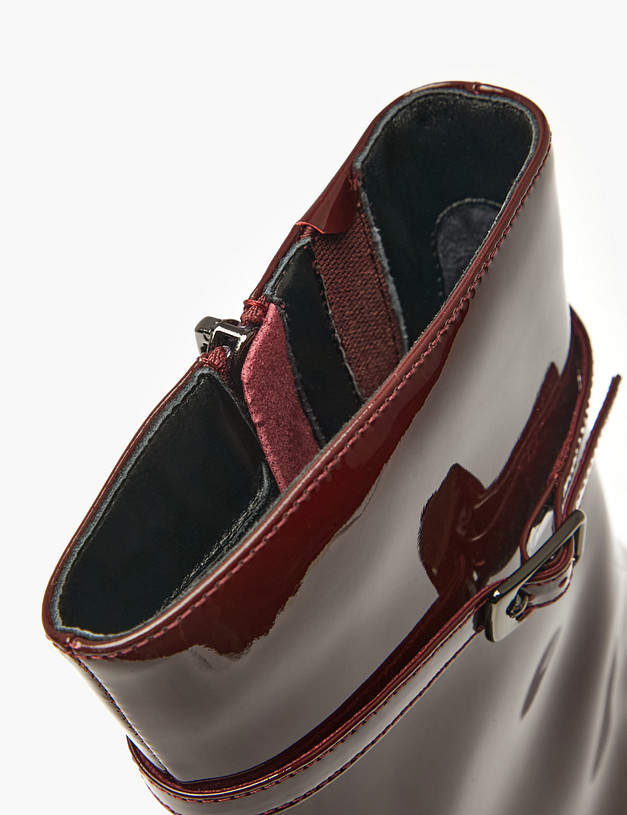 Бордовые женские лакированные ботильоны MASCOTTE 126-424022-0705 | ракурс 6