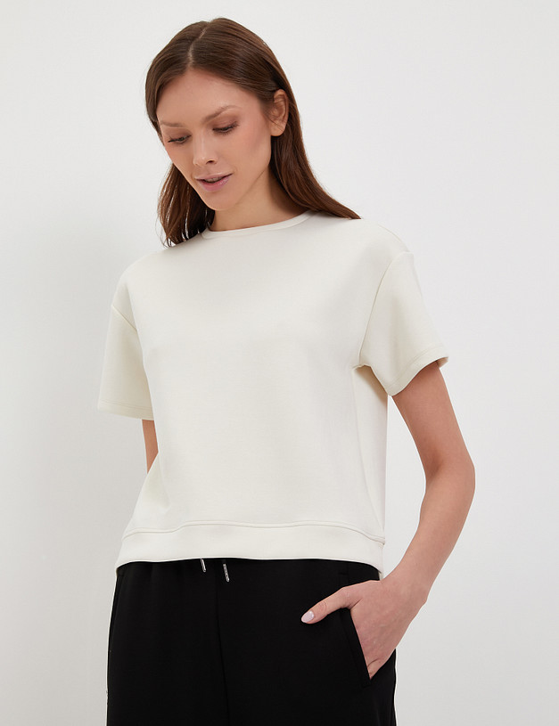 Молочная женская футболка MASCOTTE 890-4106-2401 | ракурс 5 Молочная женская футболка MASCOTTE 890-4106-2401 | ракурс 5