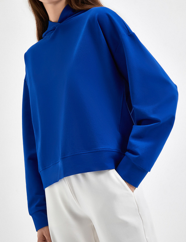 Синее женское худи MASCOTTE 790-3109-2603 | ракурс 4 Синее женское худи MASCOTTE 790-3109-2603 | ракурс 4