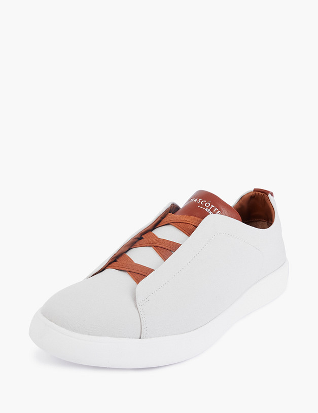 Молочные мужские кеды на резинке MASCOTTE 58-2131362-0201 | ракурс 2