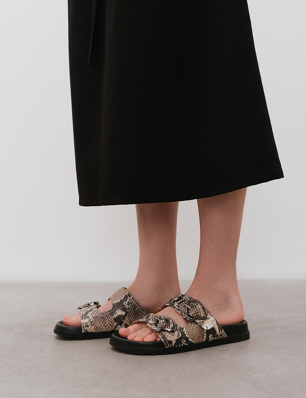 Женские сабо со змеиным принтом MASCOTTE 233-21437119-5140M | ракурс 10