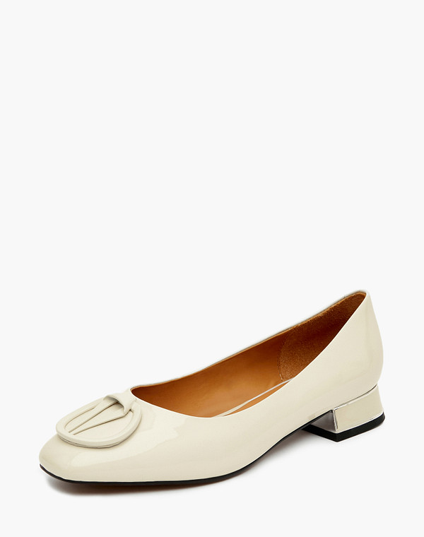 126-210511-0701 Туфли женские лак.кожа/нат.кожа бел, Mascotte