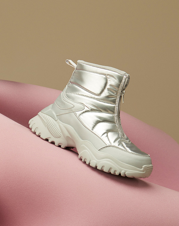 64-320221-0216 Ботинки женские текстиль-и.кожа/ворсин серебро-серый, Mascotte Lite