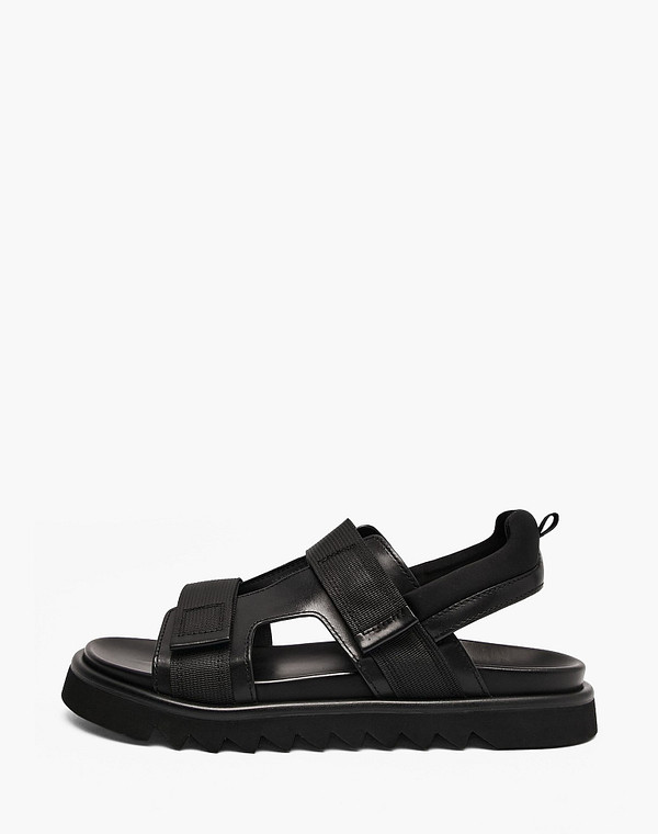 15-610412-0102 Туфли летние мужские нат.кожа-текстиль/нат.кожа черн, Mascotte