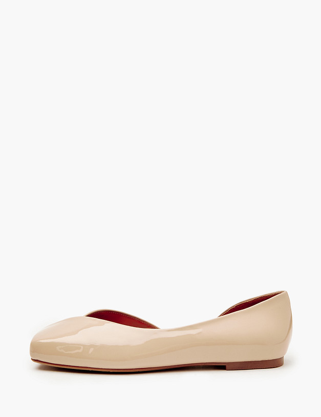 Бежевые женские балетки с квадратным мысом MASCOTTE 126-4121612-3705M | ракурс 2