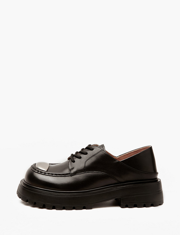 Черные кожаные женские дерби MASCOTTE 58-412111-0102 | ракурс 1