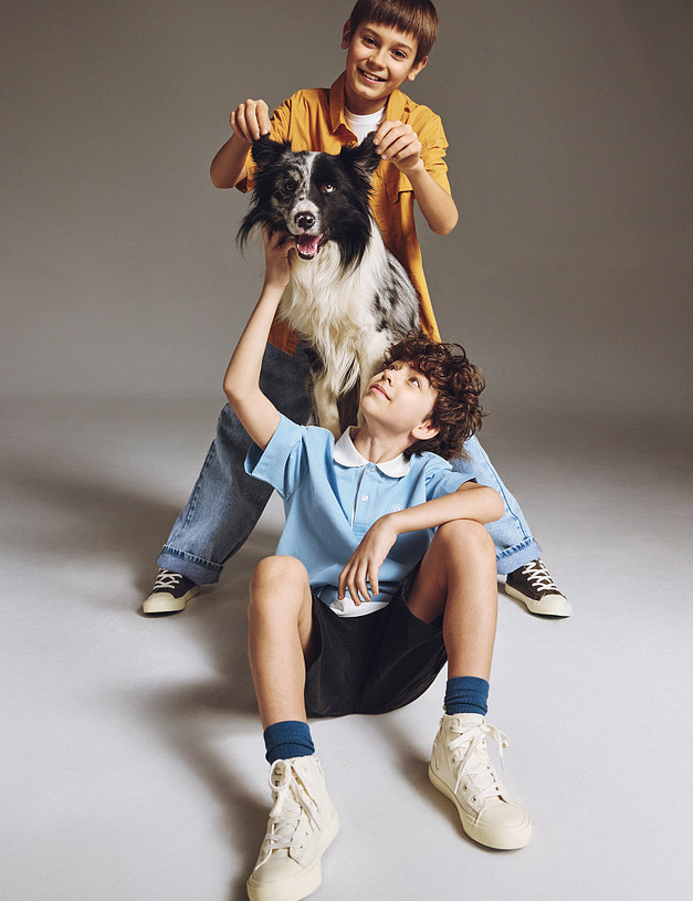 Оливковые детские высокие кеды MASCOTTE 98-511021-0204 | ракурс 1