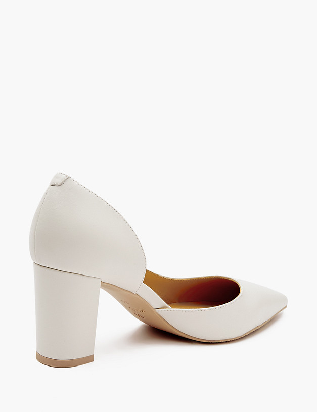 Молочные женские туфли на устойчивом каблуке MASCOTTE 172-4122712-6536M | ракурс 5