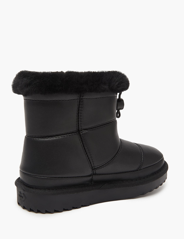 Черные кожаные детские угги MASCOTTE 234-3264311-0102 | ракурс 5