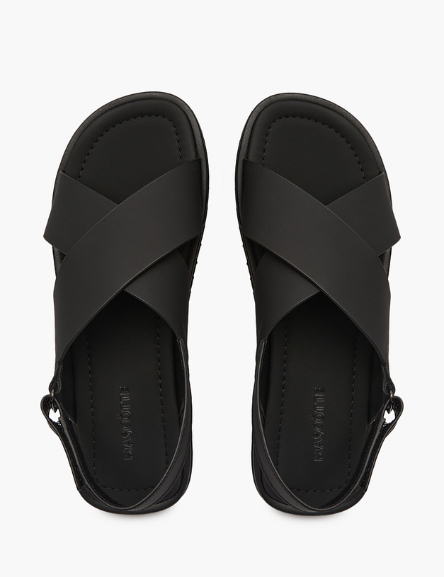 Черные мужские кожаные сандалии MASCOTTE 128-511963-8134M | ракурс 4 Черные мужские кожаные сандалии MASCOTTE 128-511963-8134M | ракурс 4