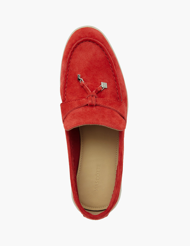 Красные женские лоферы из велюра MASCOTTE 11-110311-4610M | ракурс 4