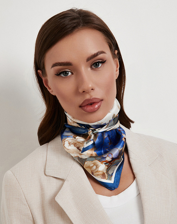 766-6134-2103 Платок женский синий, Mascotte