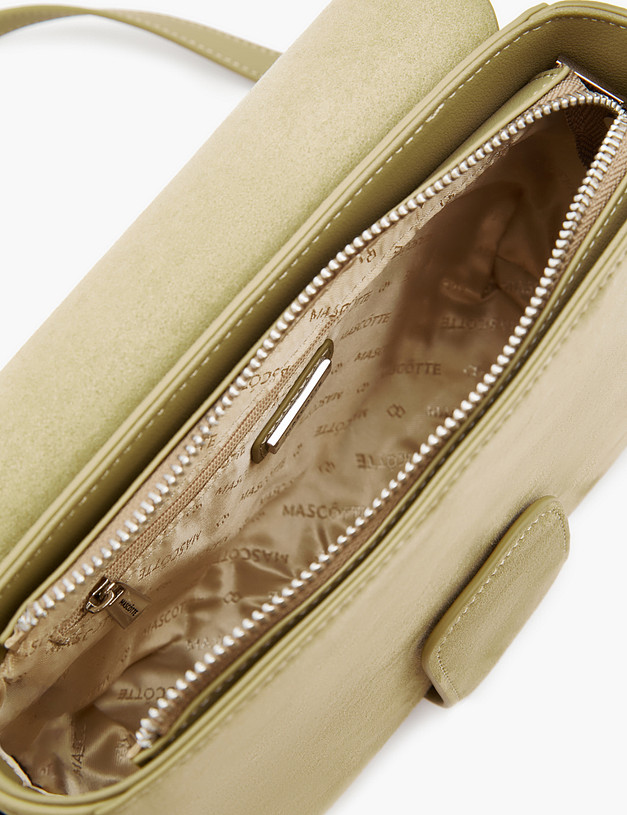 Оливковая женская сумка из велюра MASCOTTE 660-3107-604 | ракурс 4