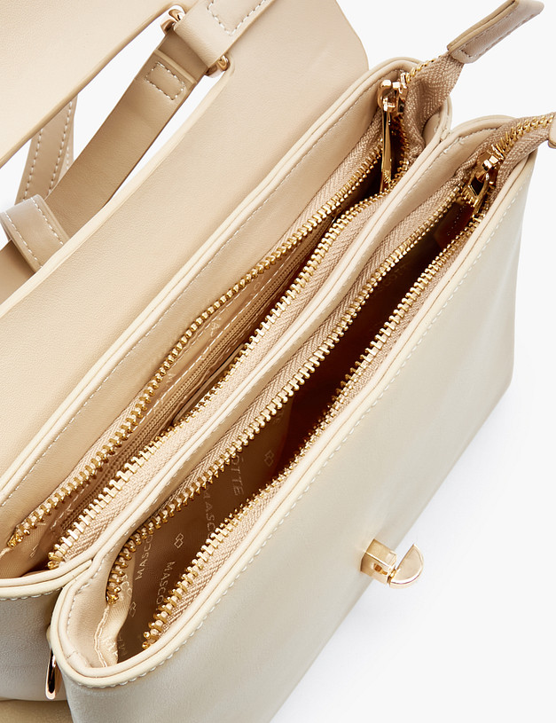 Бежевая кожаная женская сумка MASCOTTE 604-2207-608 | ракурс 4