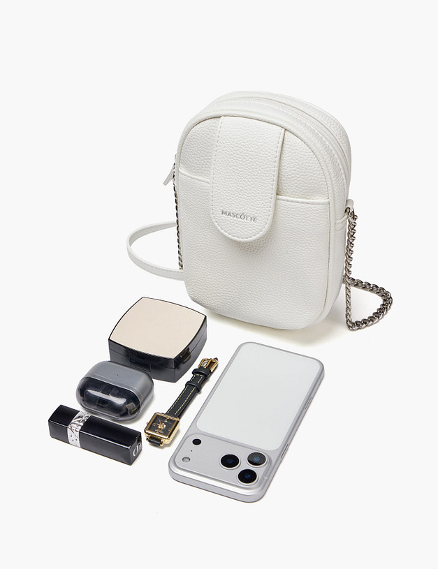 Белая женская сумка для мобильного MASCOTTE 646-6124-601 | ракурс 3