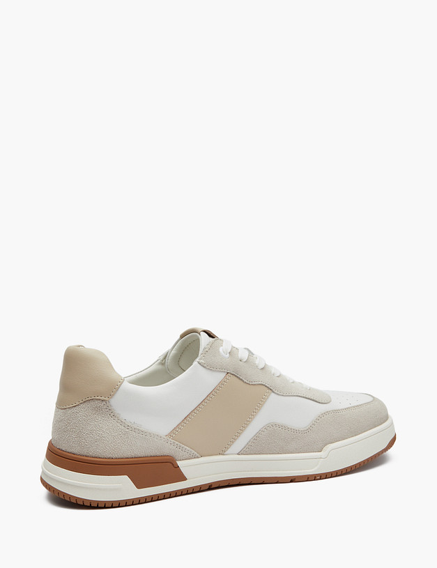 Белые мужские кроссовки с велюровыми вставками MASCOTTE 175-512711-0101 | ракурс 3