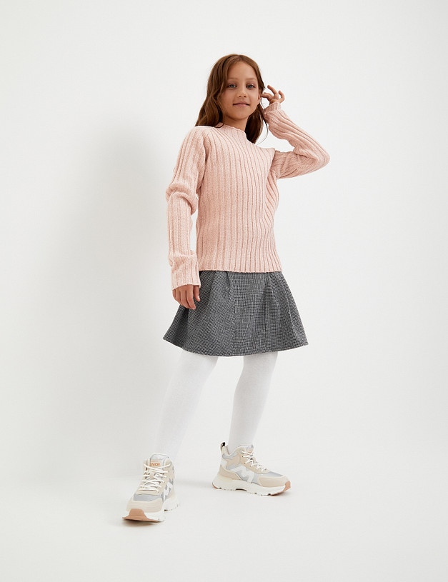 Бежевые высокие кроссовки для девочек MASCOTTE 234-320422-0601 | ракурс 2