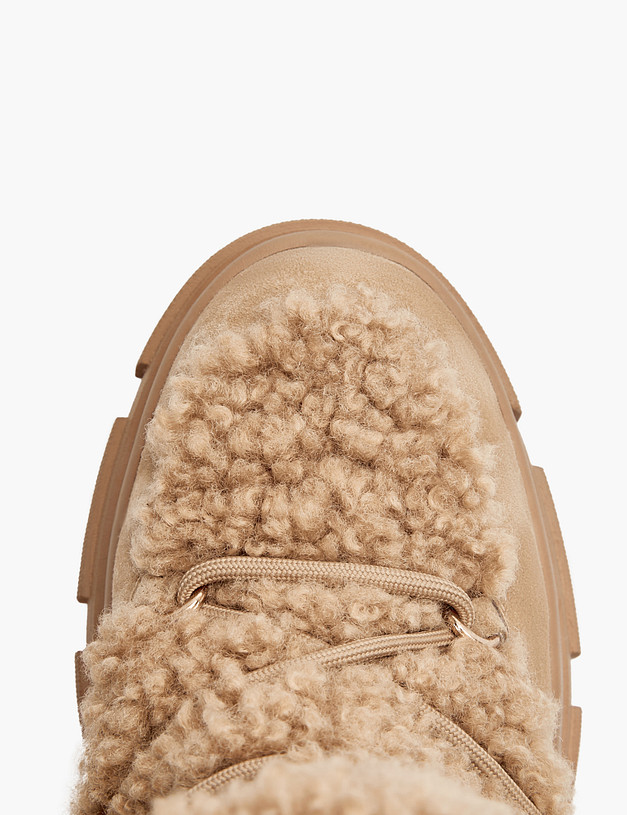 Бежевые женские ботинки на меху MASCOTTE 233-3201938-0608 | ракурс 5 Бежевые женские ботинки на меху MASCOTTE 233-3201938-0608 | ракурс 5
