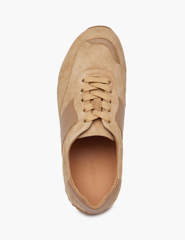 Бежевые женские кроссовки из велюра MASCOTTE 22-5161513-4654M | ракурс 4 Бежевые женские кроссовки из велюра MASCOTTE 22-5161513-4654M | ракурс 4