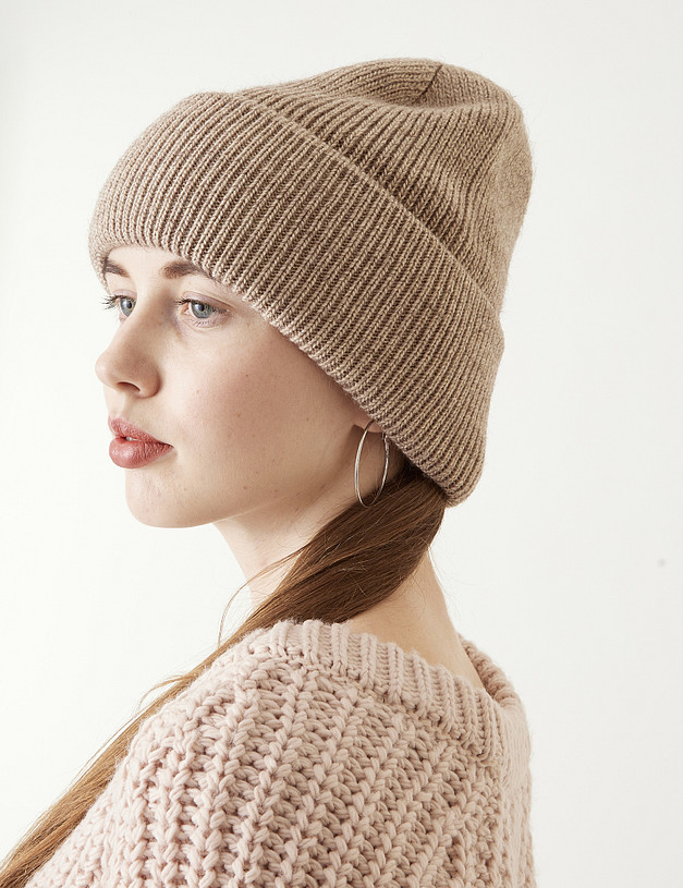 Бежевая женская шапка MASCOTTE 781-1217-7508 | ракурс 1