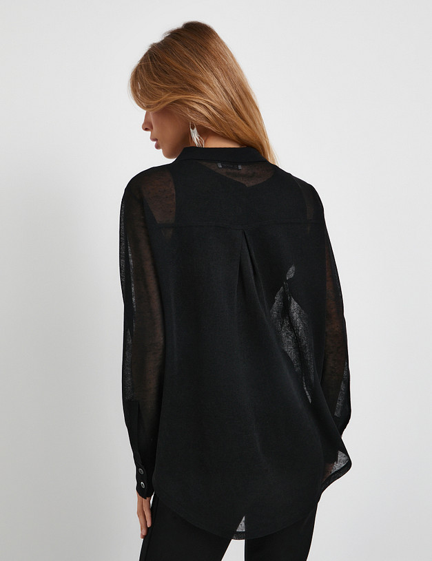 Черная женская рубашка MASCOTTE 852-5116-2702 | ракурс 5