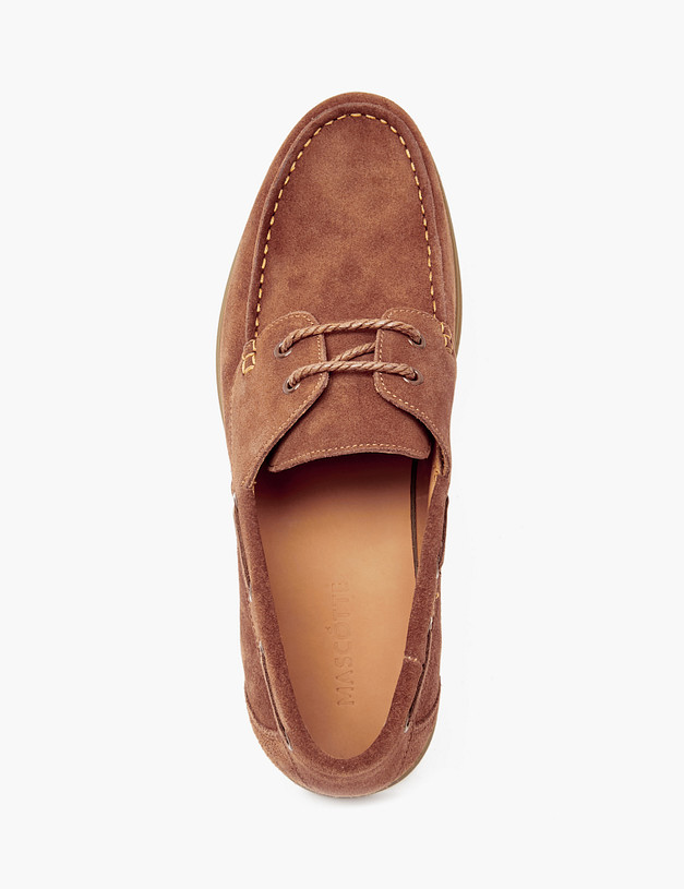 Коричневые велюровые мужские топ-сайдеры MASCOTTE 58-4111611-3217M | ракурс 5