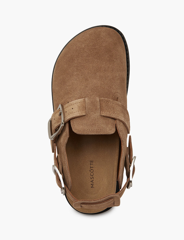 Бежевые велюровые женские сабо  MASCOTTE 15-420712-0208 | ракурс 6