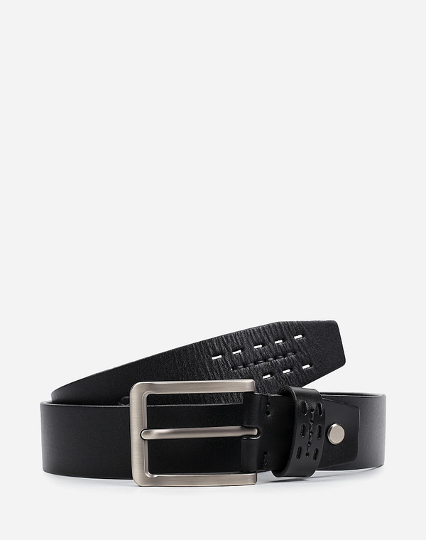 703-9204-102 Ремень муж. нат.кожа черн, Mascotte