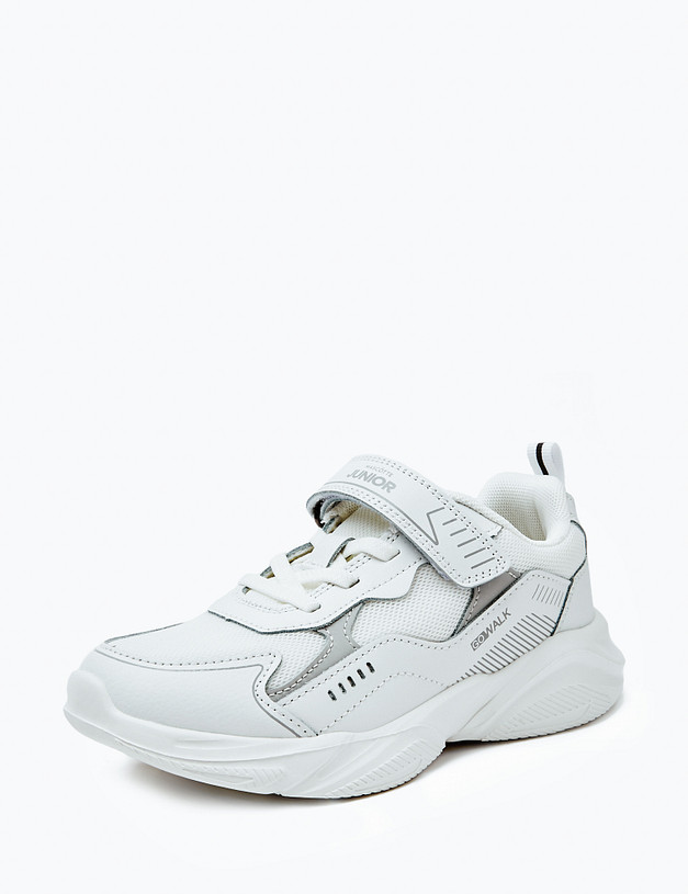 Белые детские кроссовки на липучке MASCOTTE 189-412522-0201 | ракурс 4 Белые детские кроссовки на липучке MASCOTTE 189-412522-0201 | ракурс 4