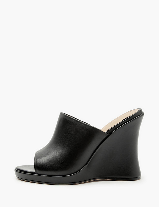 Черные женские мюли на танкетке MASCOTTE 233-412311-0502 | ракурс 1