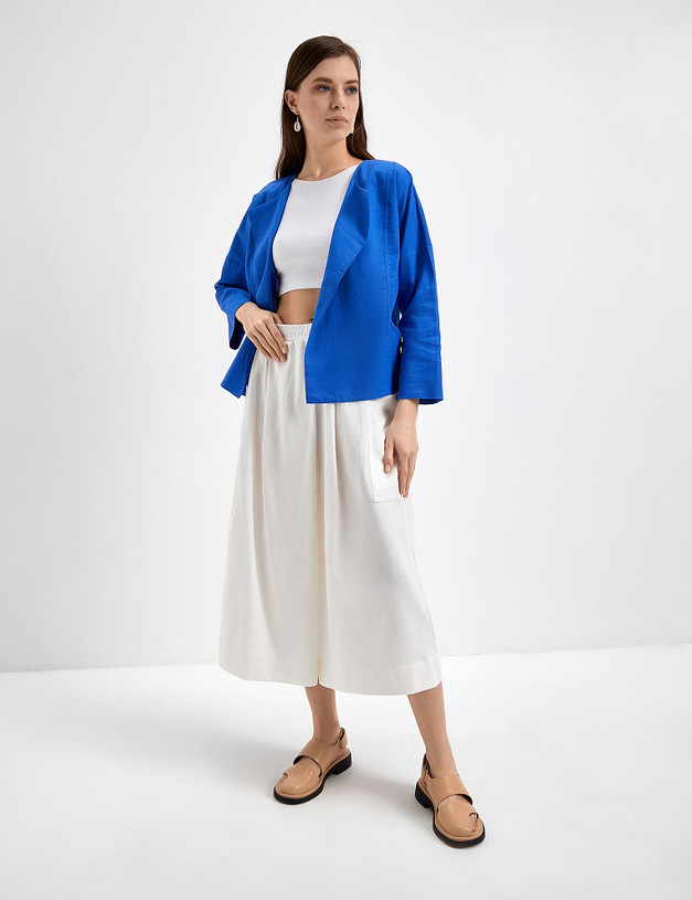 Синий женский жакет свободного кроя MASCOTTE 790-3115-2703 | ракурс 8 Синий женский жакет свободного кроя MASCOTTE 790-3115-2703 | ракурс 8