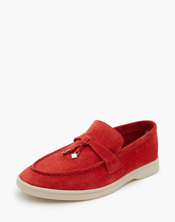 11-110311-4610M Туфли женские велюр/нат.кожа-текстиль красн, Mascotte