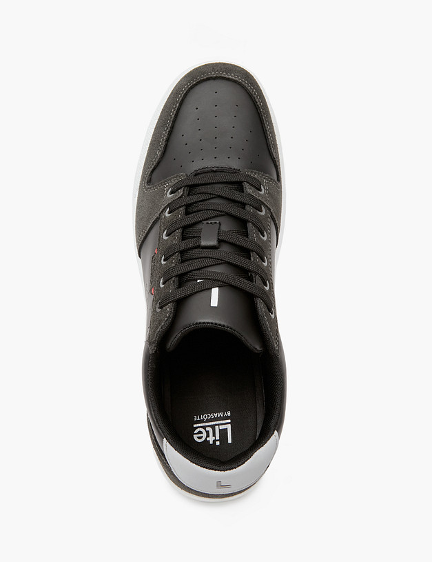 Черные мужские кеды из кожи и велюра MASCOTTE 189-4113129-0602 | ракурс 4