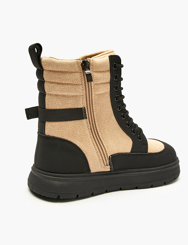 Бежевые ботинки для девочек MASCOTTE 234-522621-2808 | ракурс 3