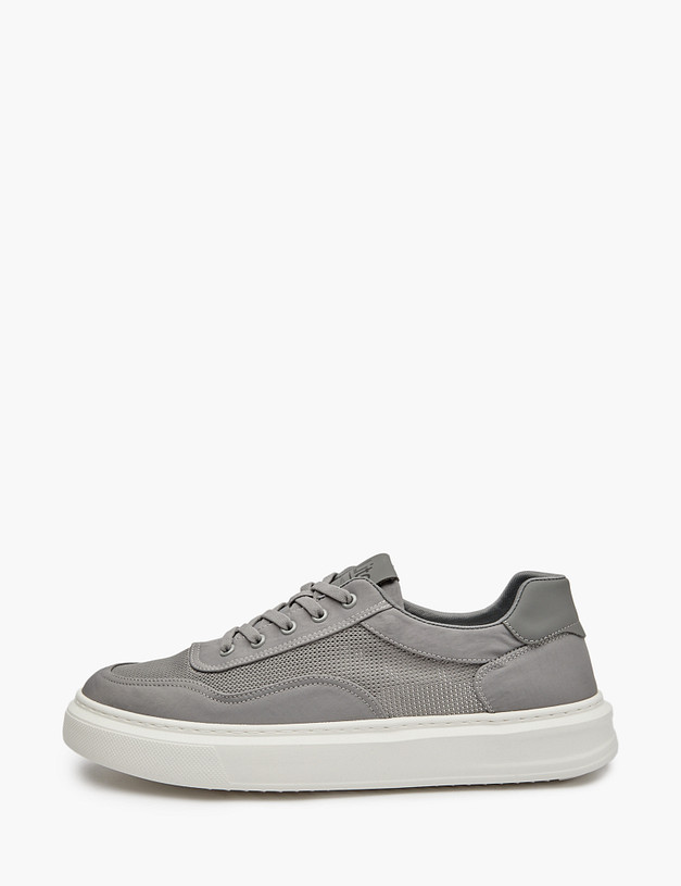 Серые мужские текстильные кеды с сетчатыми вставками MASCOTTE 234-513722-0210 | ракурс 2 Серые мужские текстильные кеды с сетчатыми вставками MASCOTTE 234-513722-0210 | ракурс 2