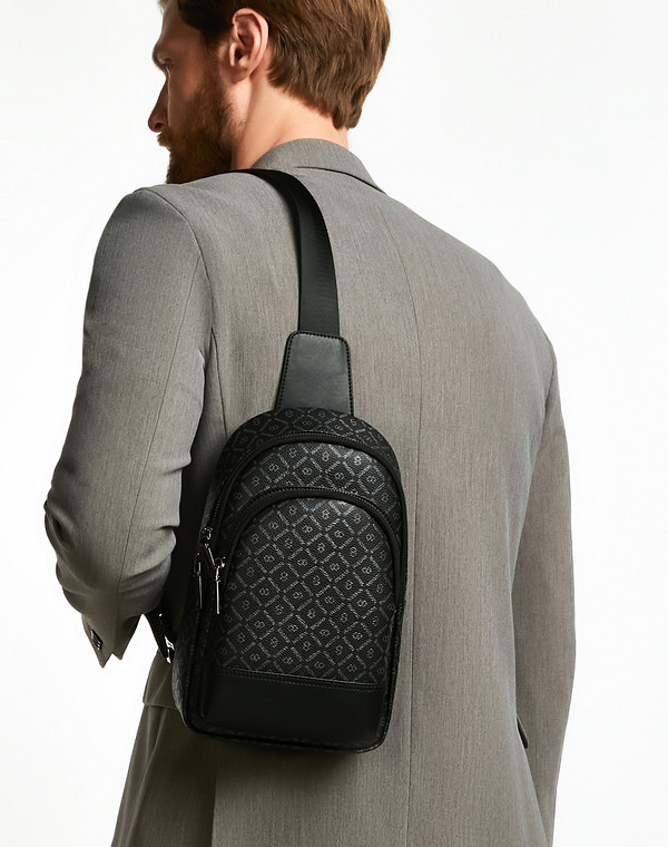 604-2226-7302 Сумка мужская и.кожа/текстиль черн, S, Mascotte