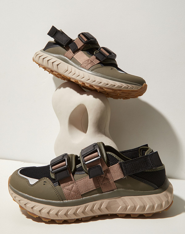 181-410423-0202 Туфли летние мужские текстиль-и.кожа/текстиль черн-зелен, Mascotte Lite