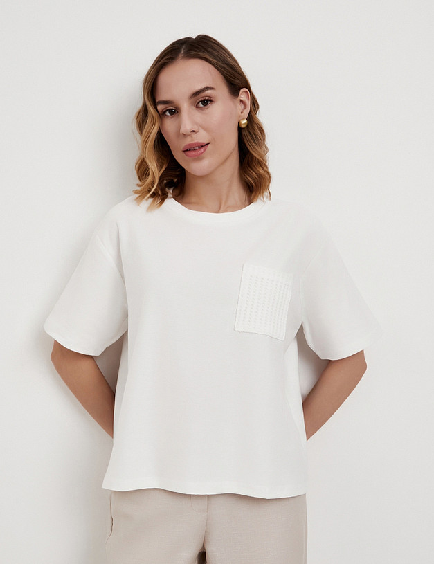 Белая женская футболка MASCOTTE 888-6119-2601 | ракурс 1