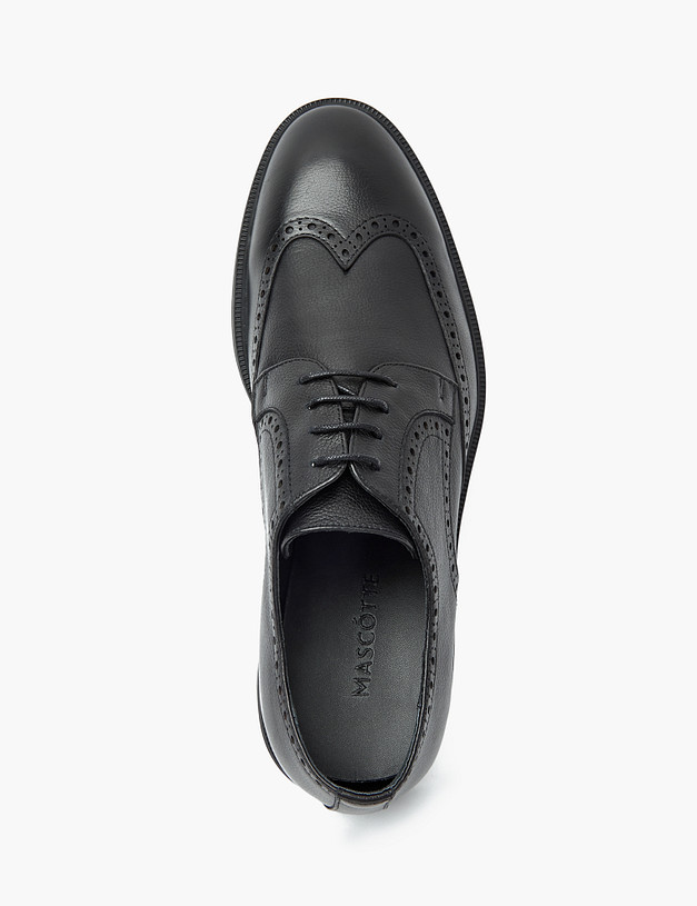 Черные мужские броги MASCOTTE 128-324512-0102 | ракурс 4 Черные мужские броги MASCOTTE 128-324512-0102 | ракурс 4