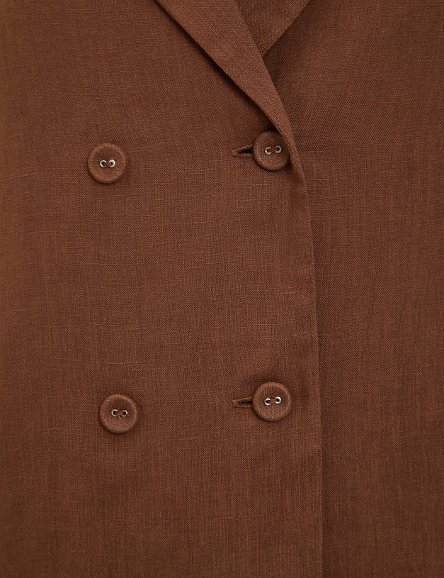Коричневый женский жакет из льна MASCOTTE 790-4102-2709 | ракурс 6