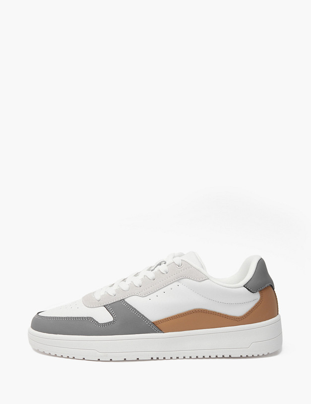 Белые мужские кеды с контрастными вставками MASCOTTE 151-420223-0612 | ракурс 3