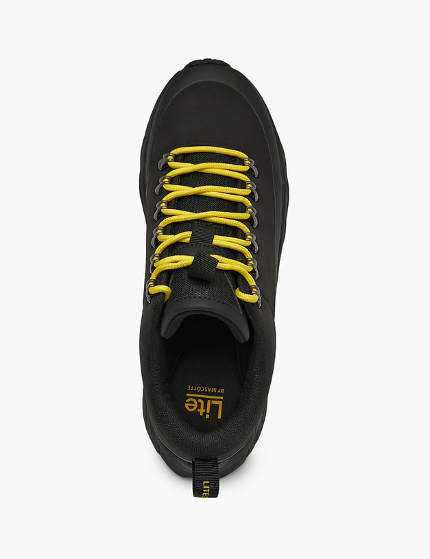 Черные мужские кроссовки с желтыми шнурками MASCOTTE 151-521021-0202 | ракурс 5