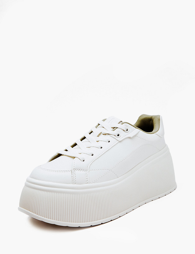 Белые женские кеды на платформе MASCOTTE 64-411721-0601 | ракурс 3