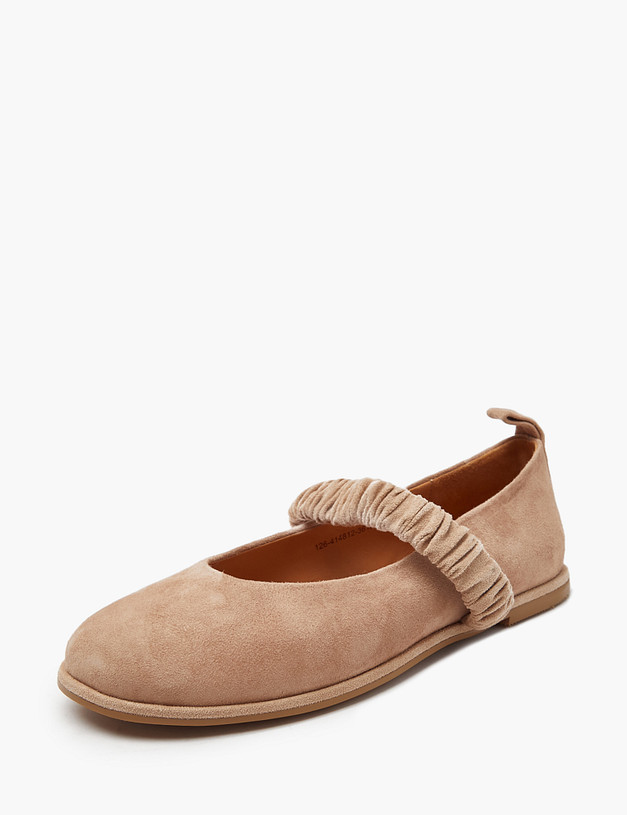 Бежевые женские велюровые балетки MASCOTTE 126-414812-3612M | ракурс 4 Бежевые женские велюровые балетки MASCOTTE 126-414812-3612M | ракурс 4