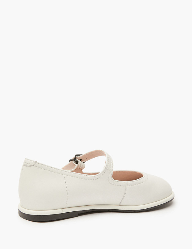 Молочные балетки для девочек с ремешком MASCOTTE 126-412013-0601 | ракурс 5 Молочные балетки для девочек с ремешком MASCOTTE 126-412013-0601 | ракурс 5