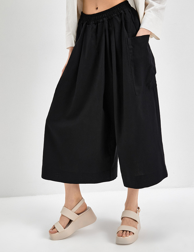 Черные женские брюки-кюлоты MASCOTTE 790-3116-2702 | ракурс 5