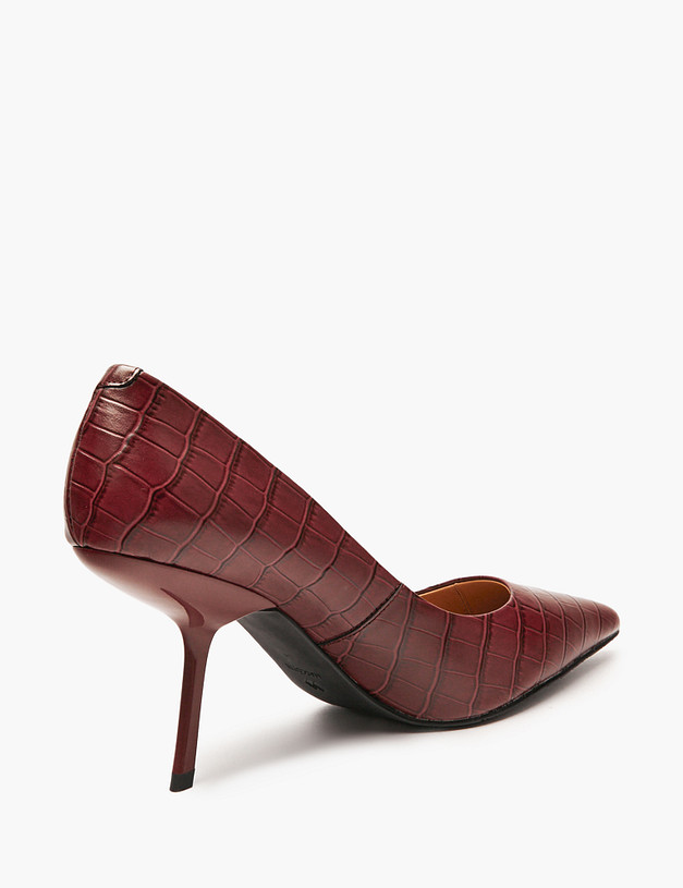 Бордовые женские туфли с тиснением MASCOTTE 234-515511-0105 | ракурс 3