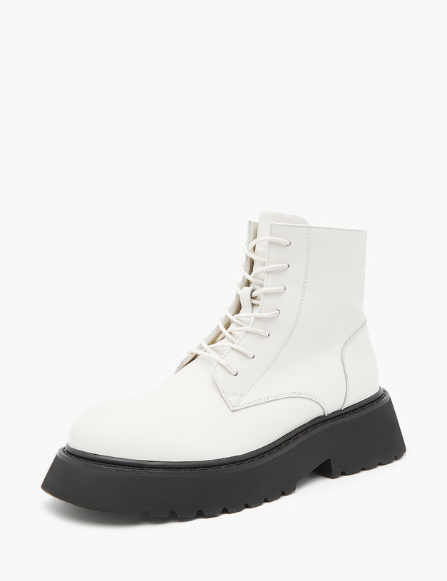 Молочные женские ботинки на черной подошве MASCOTTE 58-3203322-7115M | ракурс 3