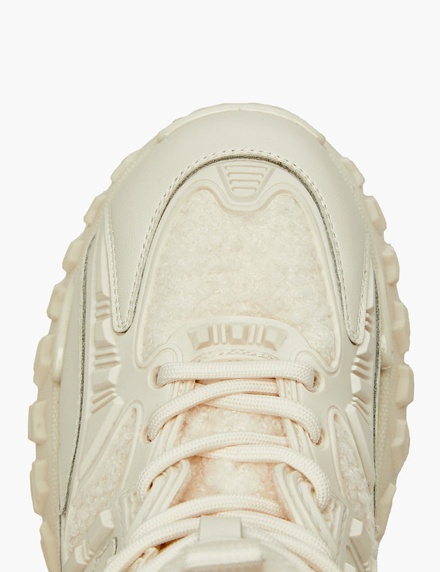 Белые утепленные женские кроссовки MASCOTTE 234-323621-0401 | ракурс 4